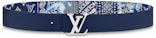 Louis Vuitton LV Initials MNG Bandana 40MM Reversible Belt Blue in Calfskin  Leather with Silver-tone - US