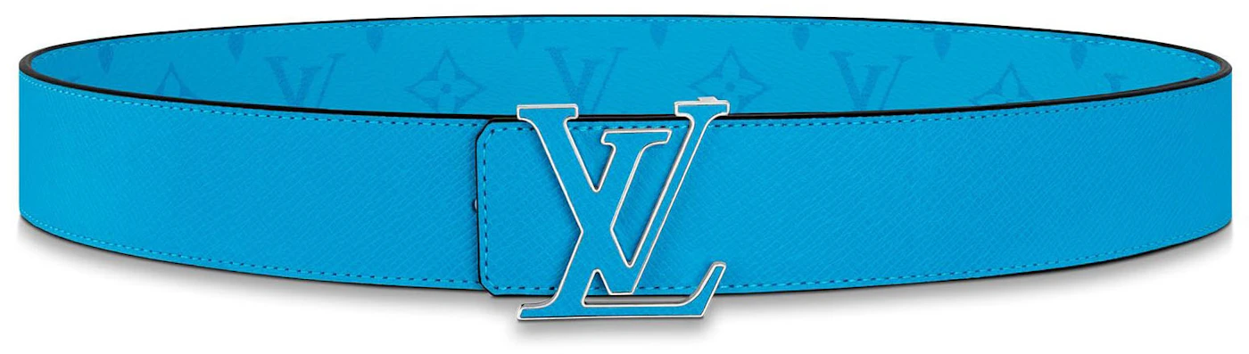 Louis Vuitton LV Initials Reversible Belt Monogram 40MM Lagoon Blue in ...