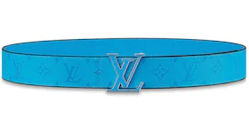 Louis Vuitton LV Initials Reversible Belt Monogram 40MM Lagoon Blue