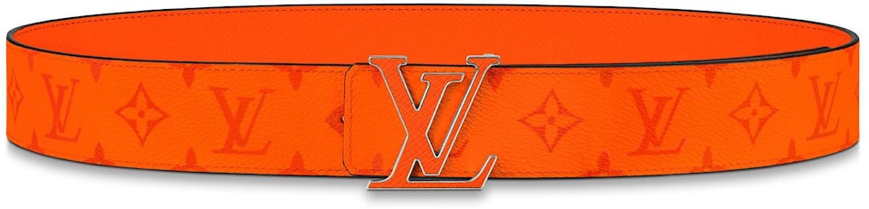 Louis Vuitton LV Initials Reversible Belt Monogram 40MM Volcano Orange in  Canvas/Taiga Calf Leather with Silver/Orange-tone - JP
