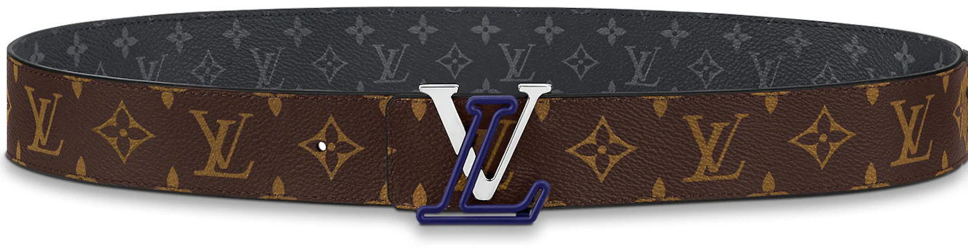 Louis Vuitton LV Line Reversible Belt 40MM Monogram/Eclipse Brown/Blue ...