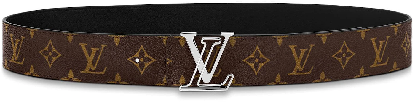 Louis Vuitton LV Line Reversible Belt Monogram 40MM Brown/Black in  Canvas/Calfskin Leather with Silver-tone - US
