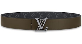 Pre-owned Louis Vuitton Lv Initiales Reversible Belt Monogram Eclipse Taiga  40mm White, ModeSens