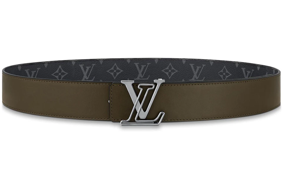 Louis Vuitton LV Line Reversible Belt Monogram Eclipse 40MM Grey/Khaki Green