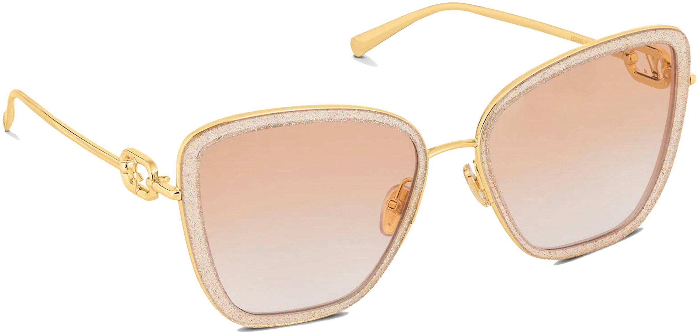 Louis Vuitton LV Link PM Cat Eye Sunglasses Black Acetate. Size W