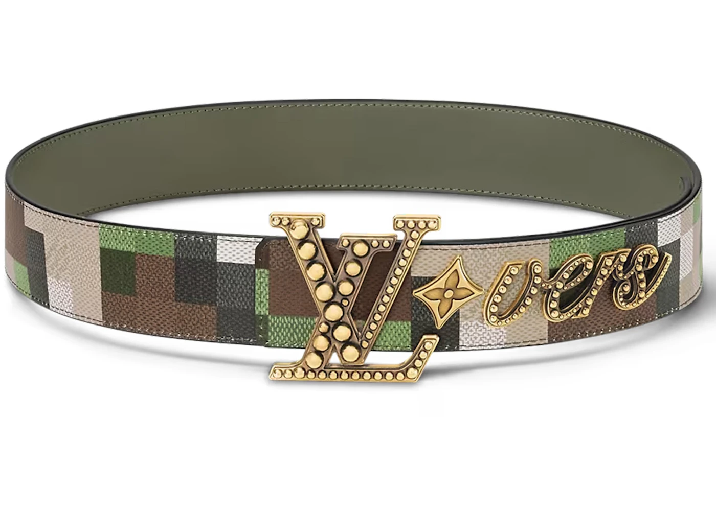 Louis Vuitton LV Lovers 40mm Belt Damoflage Green Damoflage Damier
