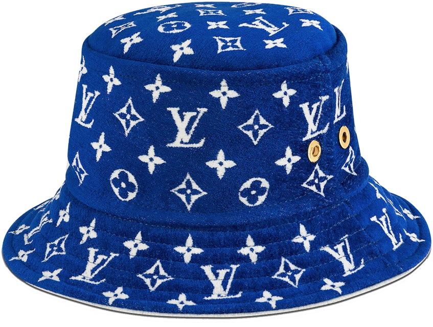 Louis Vuitton LV Match Bucket Hat Blue in Velvet with Gold-tone - US