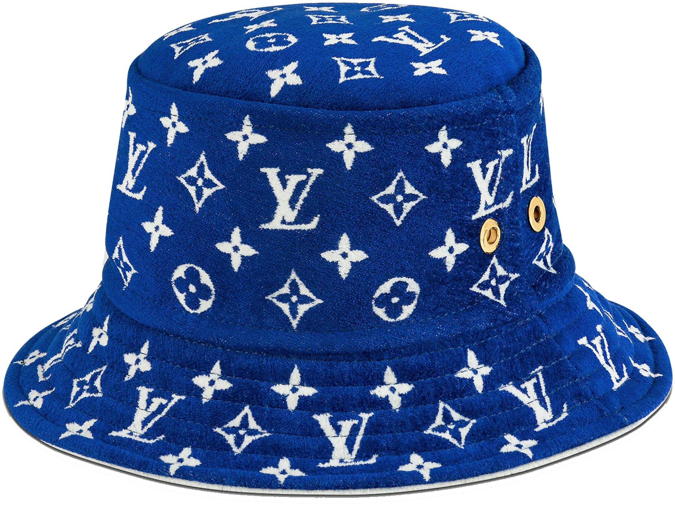 Louis Vuitton Monogram Bandana Straw Hat, Blue, 58