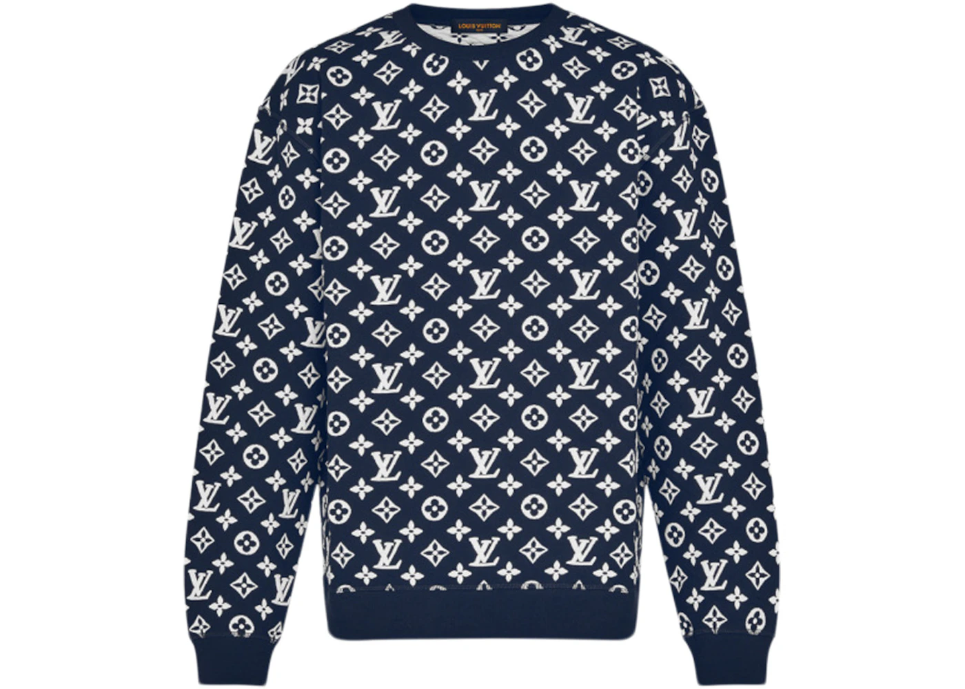 Louis Vuitton LV Monogram Jacquard Crewneck Blue/White Men's US