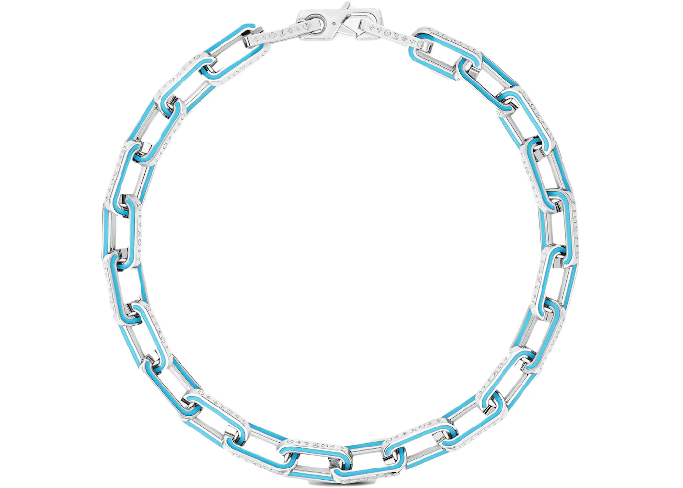 Silver Flat Curb Link Chain + Louis Vuitton Lock & Key – Haus of