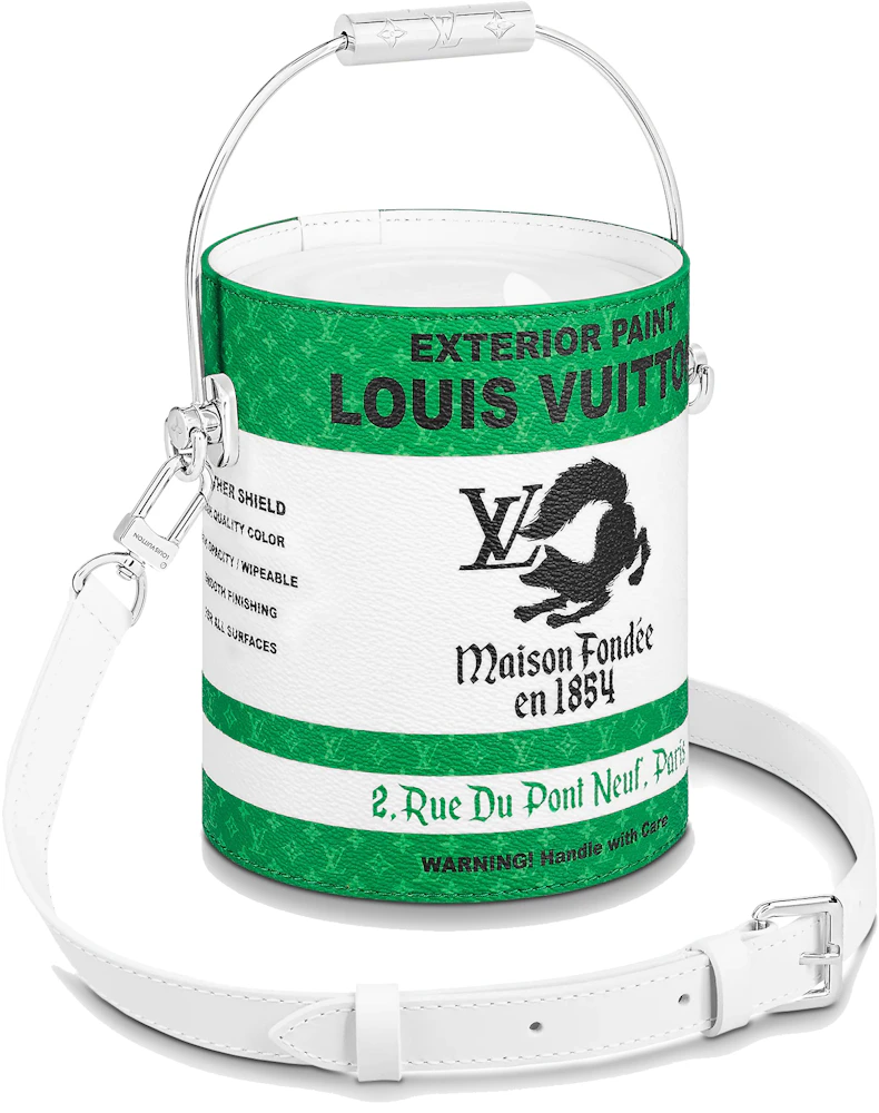 Louis Vuitton Editions Limitées Handbag Paint Can in Green and White