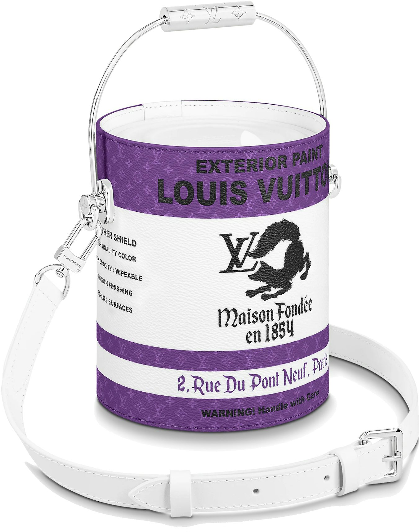 NWT Louis Vuitton LV Paint Gallon Can Leather Bucket Bag Purple FW22  AUTHENTIC