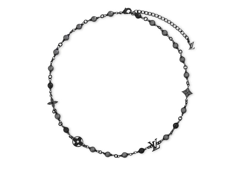 Pre-owned Louis Vuitton Men's Lv Pearls Necklace In Black
