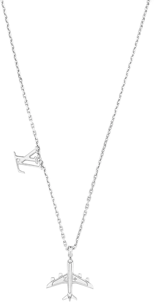 Louis Vuitton LV ID Necklace Silver Metal