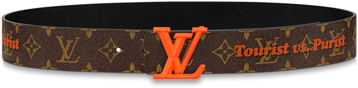 Louis Vuitton LV Pyramide 40MM Reversible Belt Monogram Brown/Orange in  Coated Canvas with Silver-tone - US