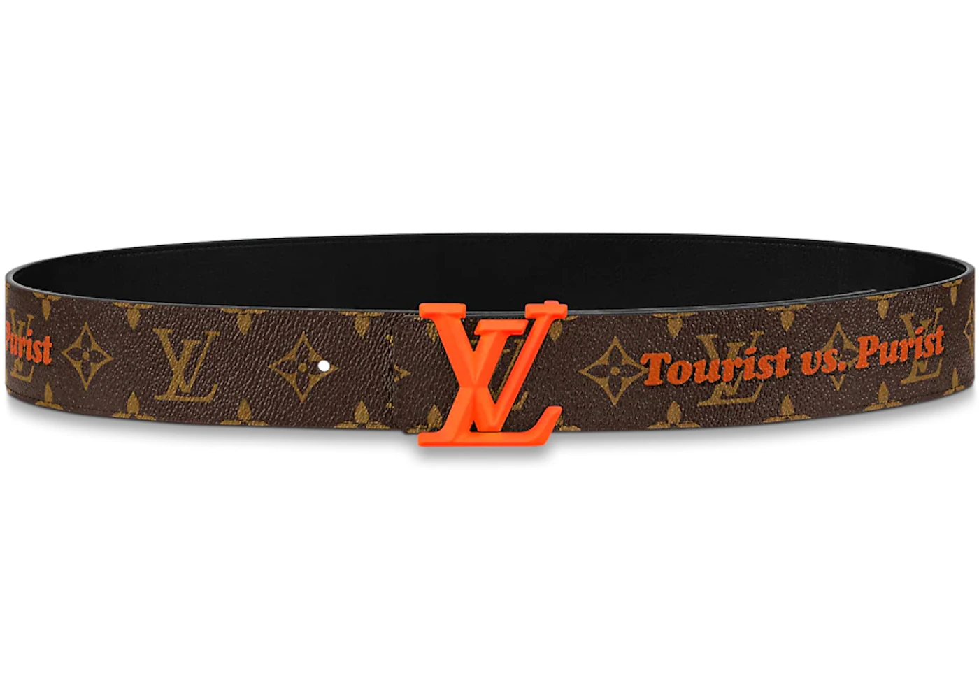 Louis Vuitton LV Pyramide 40MM Reversible Belt Monogram Brown/Orange in  Coated Canvas with Silver-tone - GB