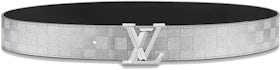 Louis Vuitton LV Line 40mm Reversible Belt Green + Cowhide. Size 90 cm
