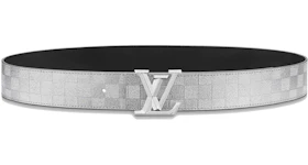 Louis Vuitton LV Pyramide Glitter 40MM Reversible Belt Silver/Black