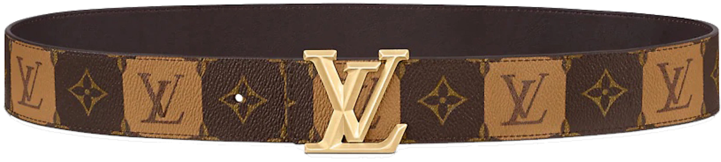 verzonden Extra beu Louis Vuitton LV Pyramide Stripes 40MM Reversible Belt Monogram Brown in  Coated Canvas with Gold-tone - US