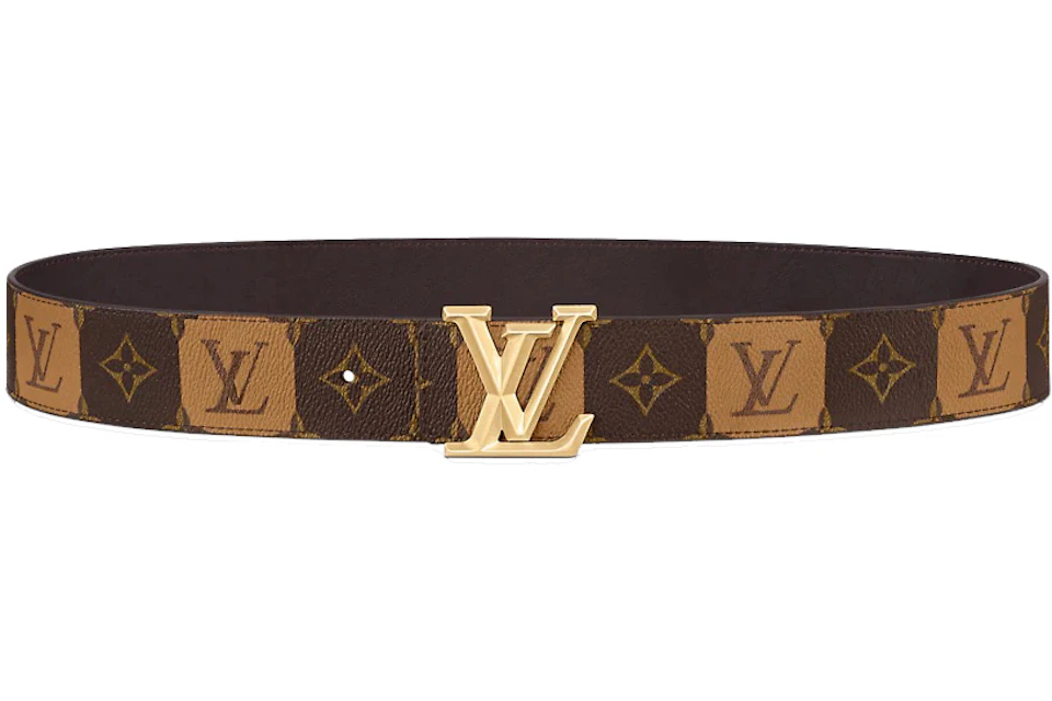 Louis Vuitton LV Pyramide Stripes 40MM Reversible Belt Monogram Brown