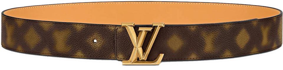 Louis Vuitton Brown Leather Belt with LV Golden Buckle 40