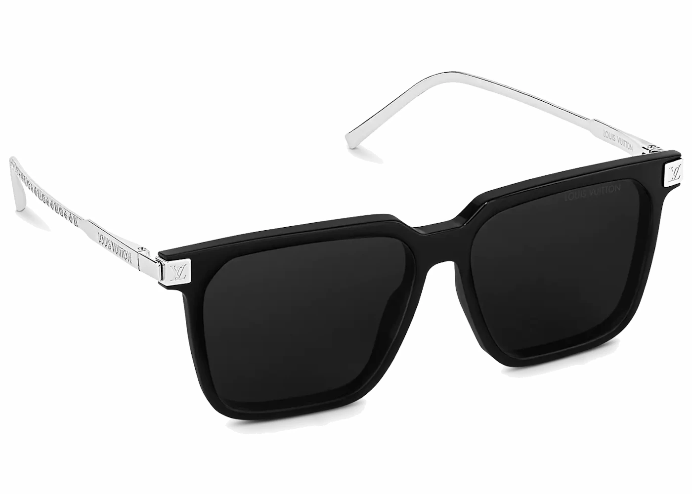 Anemone fisk produktion Defekt Louis Vuitton LV Rise Square Sunglasses Black/Silver in Acetate - US