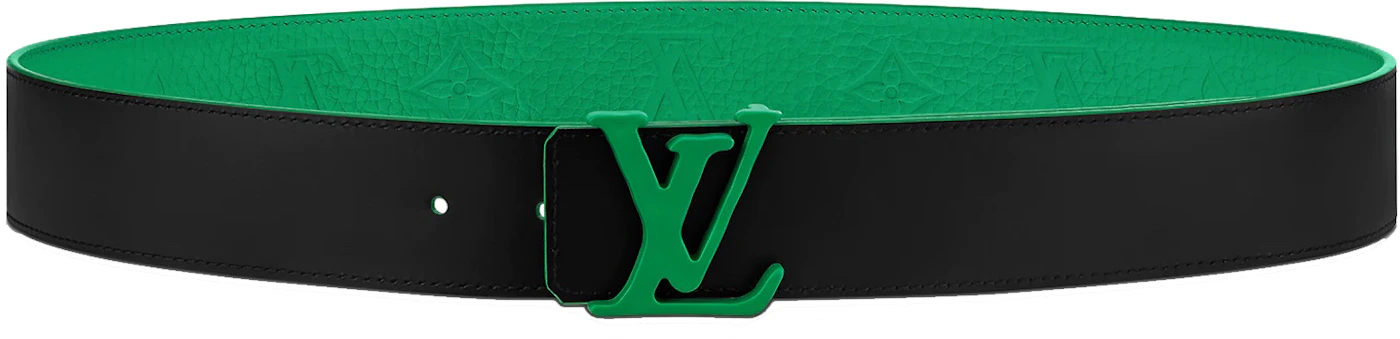 Louis Vuitton LV Shape 40MM Reversible Belt Green in Taurillon Calfskin ...