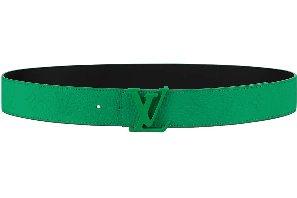 Louis Vuitton LV Shape 40MM Reversible Belt Green in Taurillon Calfskin ...
