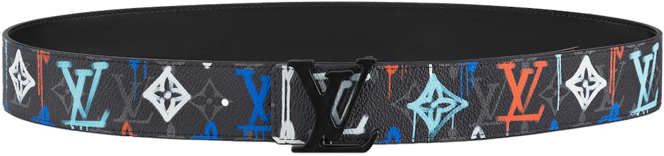 Multi-colours black and white LV belt