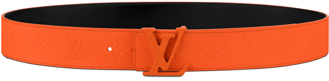 Louis Vuitton LV Shape 40MM Reversible Belt Orange in Taurillon Calfskin  Leather - KR