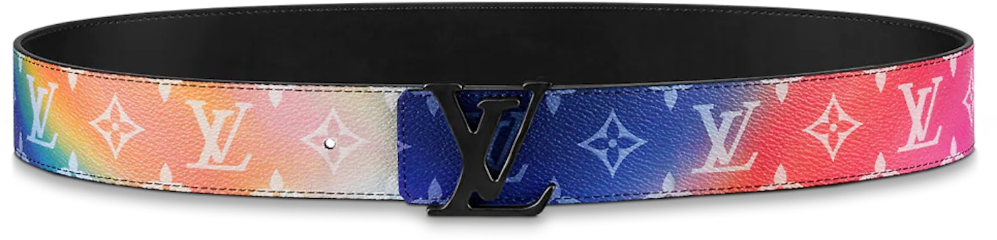 undersøgelse Alert brydning Louis Vuitton LV Shape 40mm Reversible Belt Sunset Monogram Multicolor in  Calfskin Leather