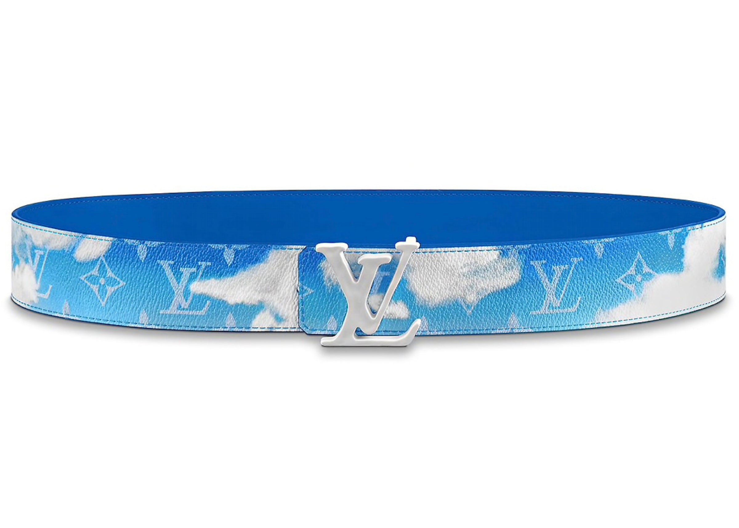 Louis Vuitton LV Initials Mng Bandana 40mm Reversible Belt Blue