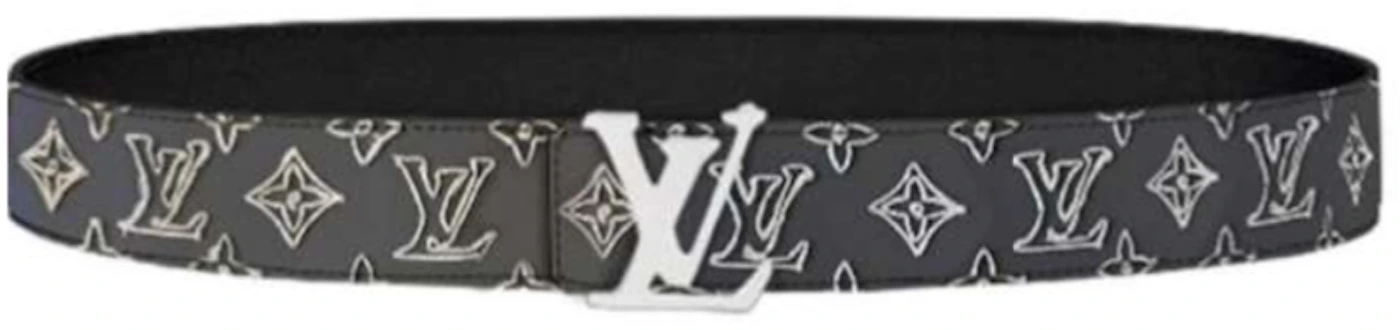 louis vuitton belt white and grey