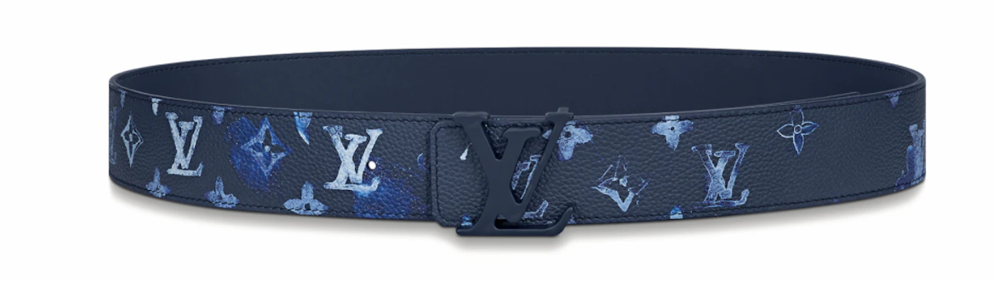 Louis Vuitton LV Shape Reversible Belt 40 MM Dark Blue in Canvas/Leather  with Blue-tone - US