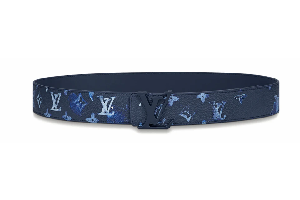 duda verano Informar Louis Vuitton LV Shape Reversible Belt 40 MM Dark Blue in Canvas/Leather  with Blue-tone - ES