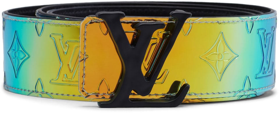 Louis Vuitton LV Shape Reversible Belt Monogram 40MM Prism/Black in  PVC/Calf Leather with Matte Black - GB