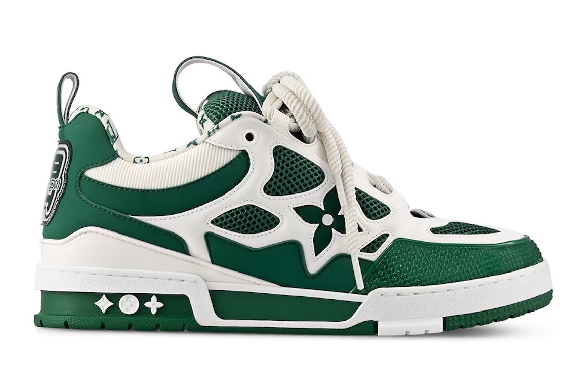 Pre-owned Louis Vuitton Lv Skate Sneaker Green White In Green/white
