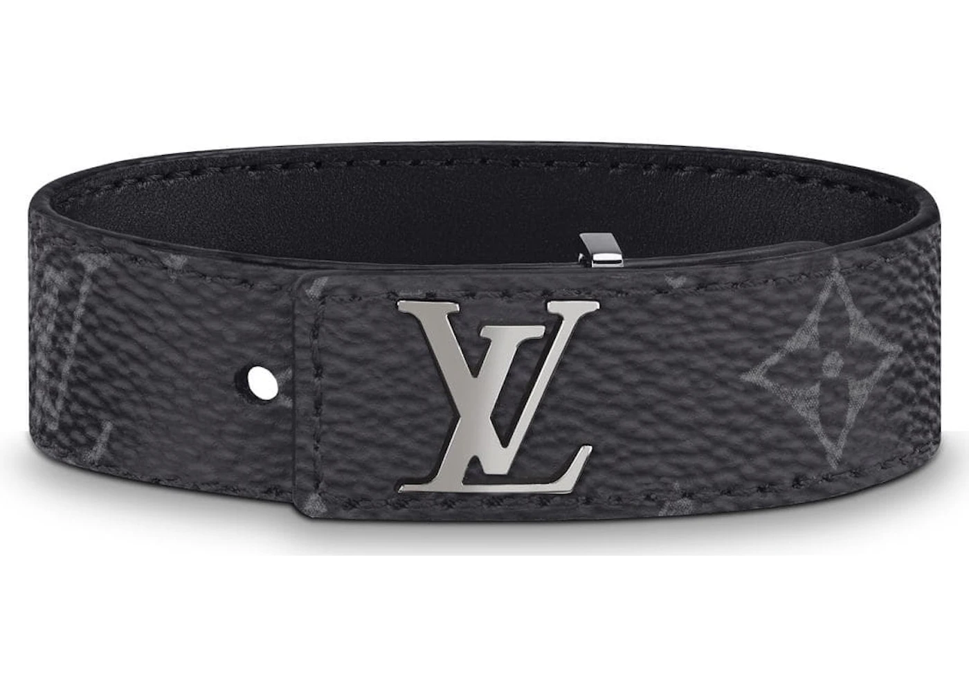Louis Vuitton Lv Slim Bracelet Monogram Eclipse Black In Coated Canvas With  Ruthenium - Us