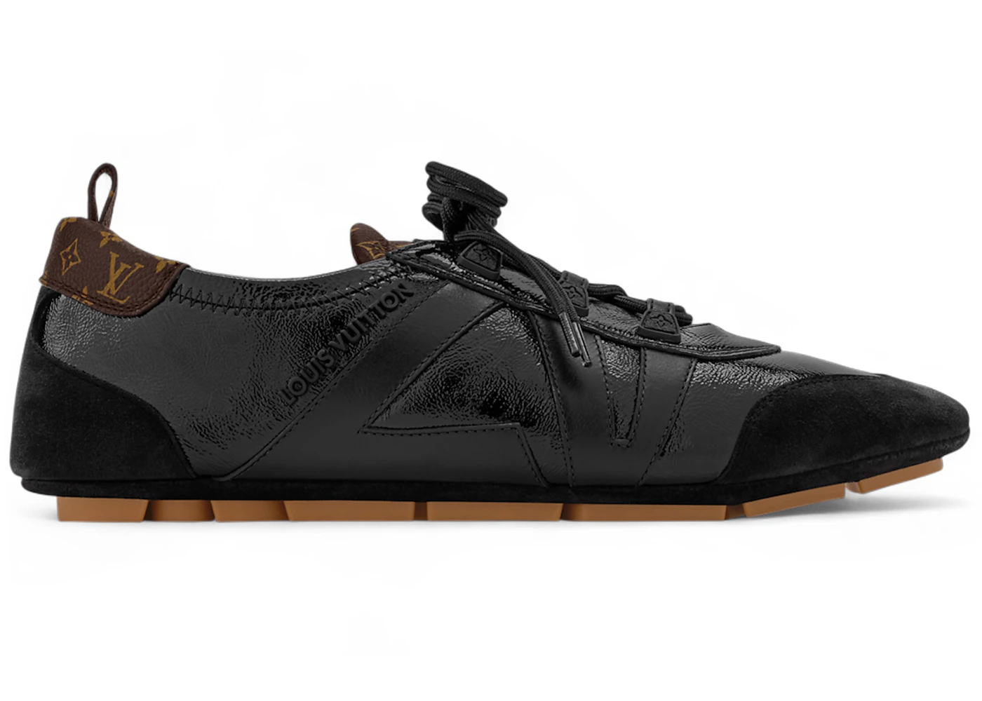 Louis Vuitton LV Sneakerina Black Gum Monogram Heel (Women's