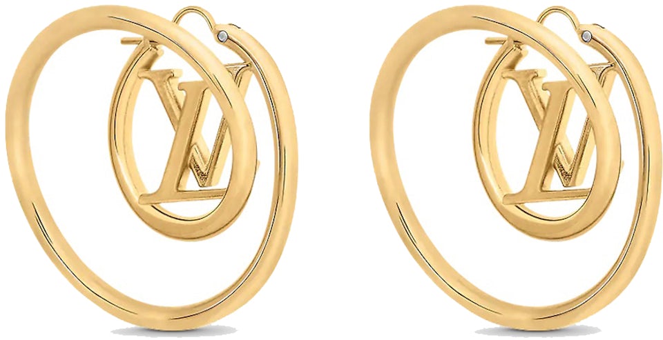 Louis Vuitton Metal Small Louise Hoop Earrings Gold