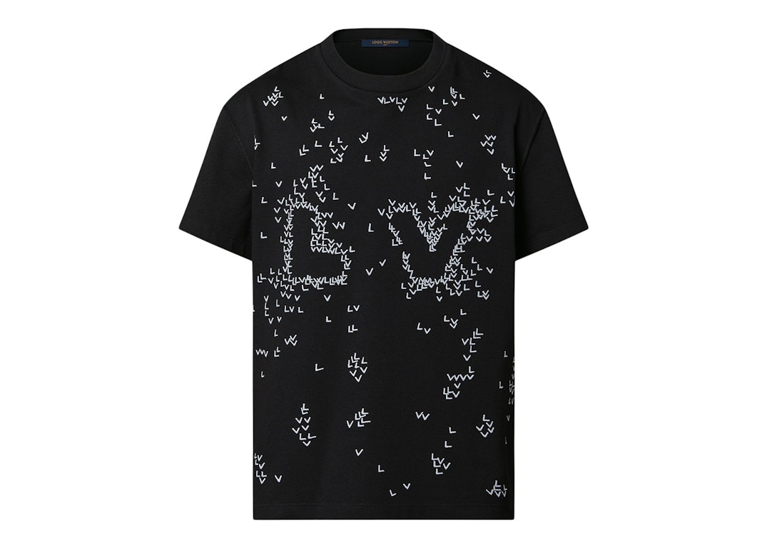 Pre-owned Louis Vuitton Lv Spread Embroidery T-shirt Black