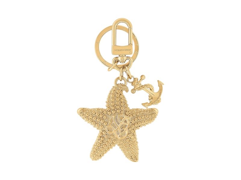 Pre-owned Louis Vuitton Lv Starfish Key Holder And Bag Charm In Gold