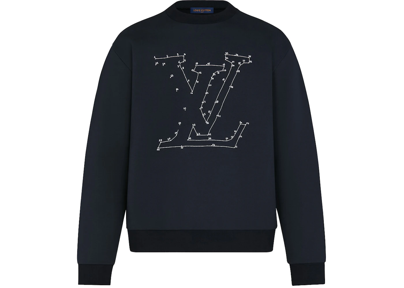LOUIS VUITTON LV circle LV logo embroidery simple Short sleeve T-shirt Navy