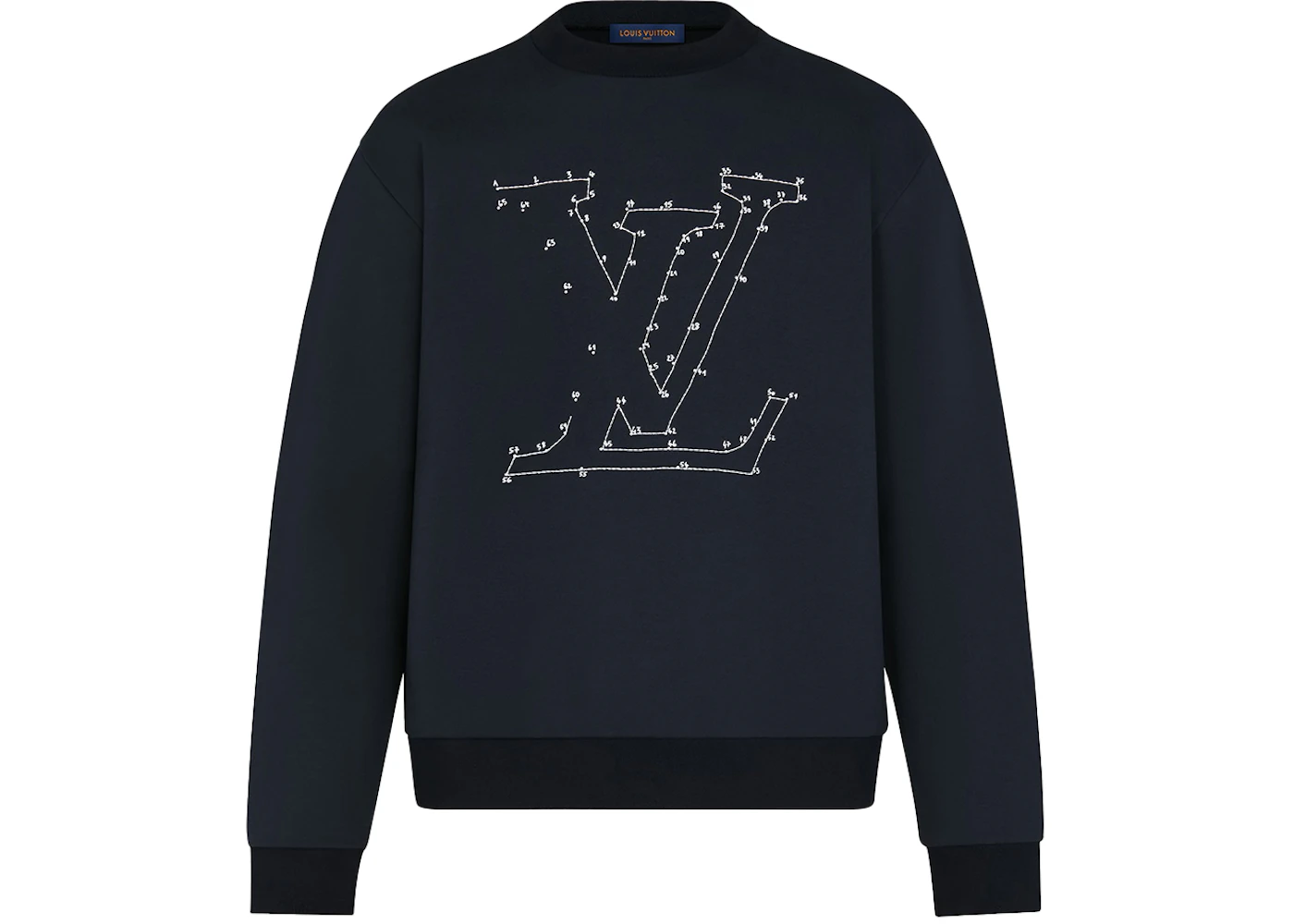 Louis Vuitton Sweatshirt mit LV-Stickerei und Stickerei Marineblau