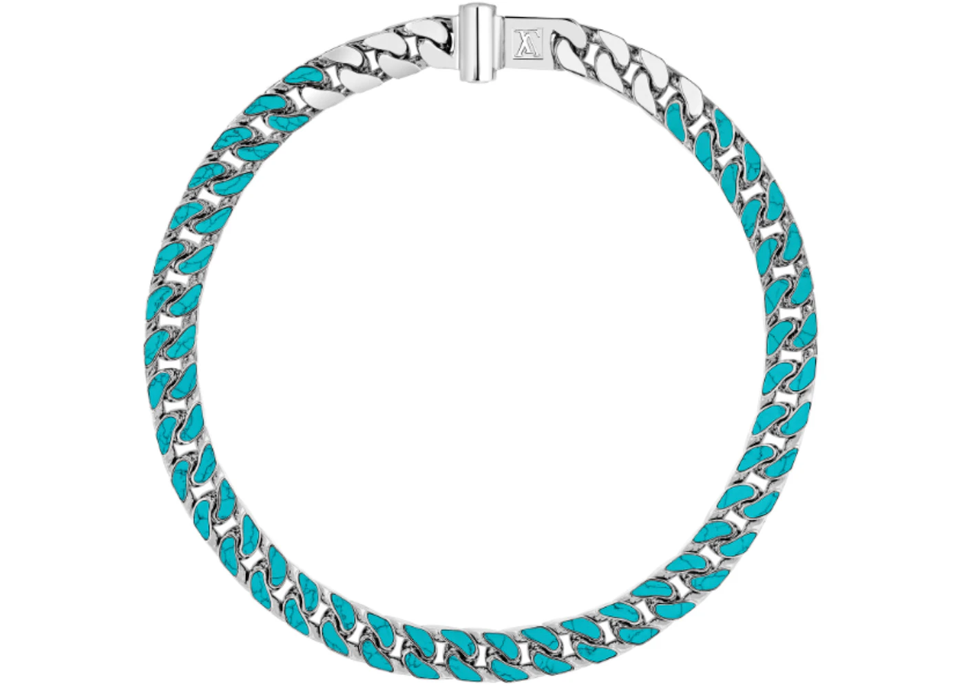 Louis Vuitton Chain Necklace Cloud Blue in Metal with Silver-tone - GB