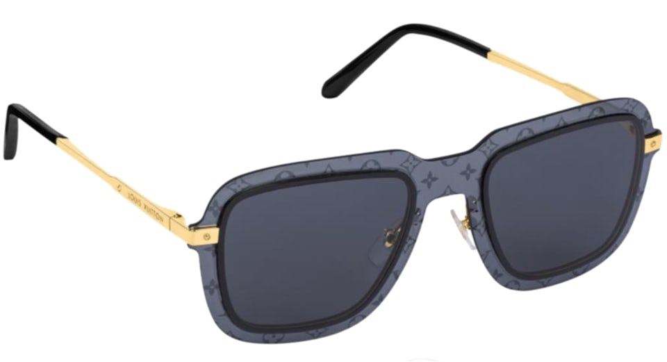 louis vuitton lv clash square sunglasses black/gold z1579e