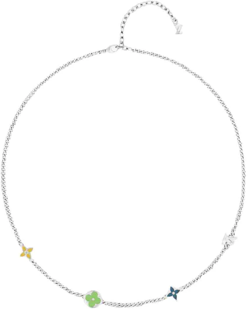 Louis Vuitton LOUIS VUITTON Corie Plate Damier Purfort Necklace Silver –  NUIR VINTAGE