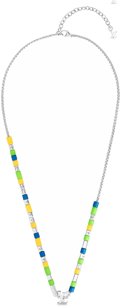 Louis Vuitton LV Sunrise Necklace Silver/Green in Silver Metal - US