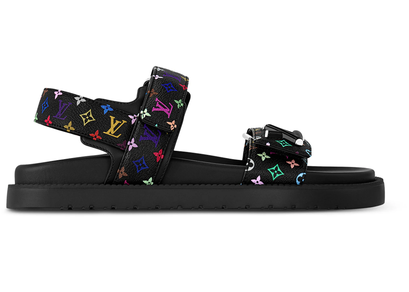 Louis Vuitton LV Sunset Flat Comfort Sandal Takashi Murakami Black