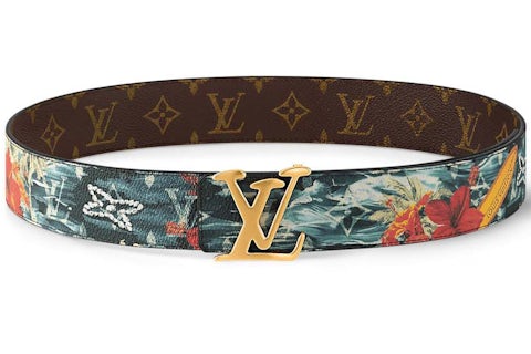 Louis Vuitton LV Tag 40mm Reversible Belt Blue in Canvas with Gold